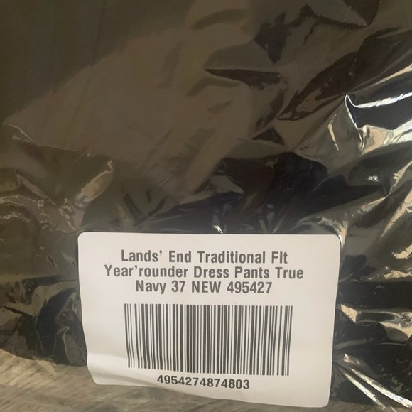 NWT LANDS' END TRADITIONAL FIT YEAR'ROUNDER DRESS PANTS TRUE NAVY 37X30 - Picture 5 of 6